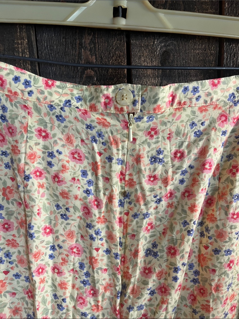 Floral Maxi Skirt in Cream with Pink & Blue Blooms - Picture 5 of 5